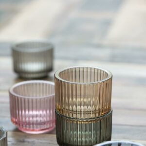 Teelichtglas, verschiedene Farben
