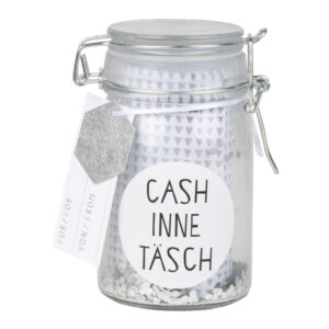 Geschenkglas „Cash Inne Täsch“